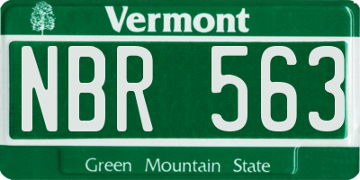VT license plate NBR563