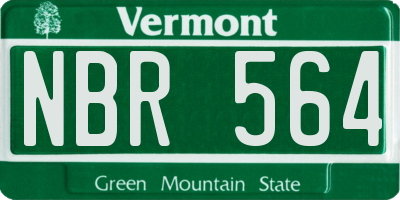 VT license plate NBR564