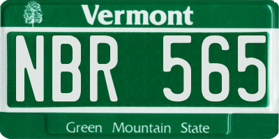 VT license plate NBR565