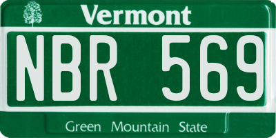 VT license plate NBR569
