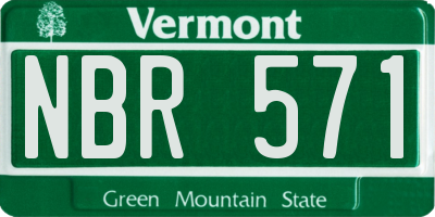 VT license plate NBR571