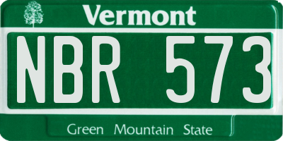 VT license plate NBR573