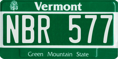 VT license plate NBR577