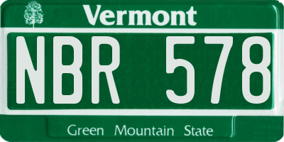 VT license plate NBR578