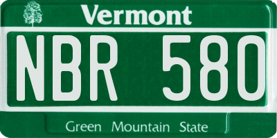 VT license plate NBR580