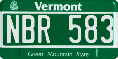 VT license plate NBR583