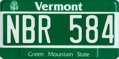 VT license plate NBR584