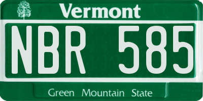 VT license plate NBR585