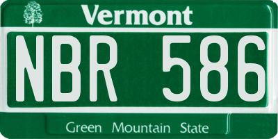 VT license plate NBR586