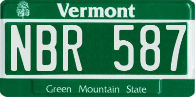 VT license plate NBR587