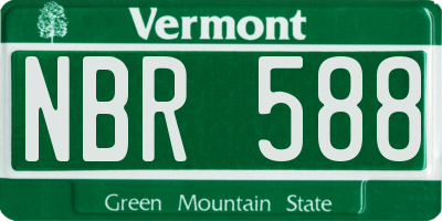 VT license plate NBR588
