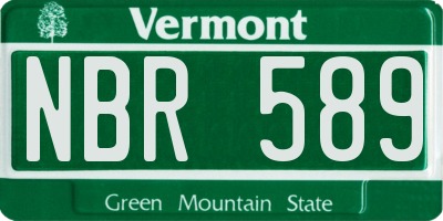 VT license plate NBR589
