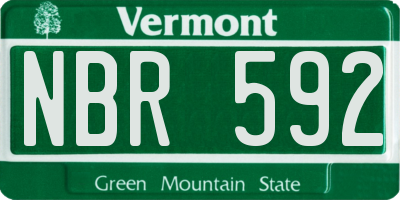 VT license plate NBR592