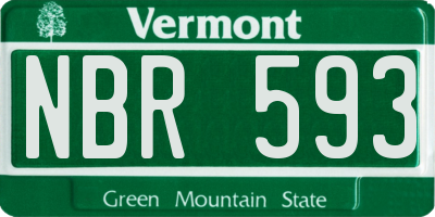 VT license plate NBR593
