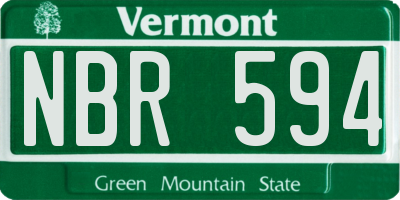 VT license plate NBR594