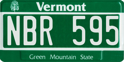 VT license plate NBR595