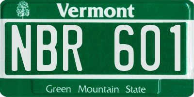 VT license plate NBR601
