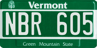 VT license plate NBR605