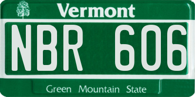 VT license plate NBR606