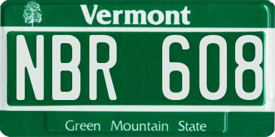 VT license plate NBR608