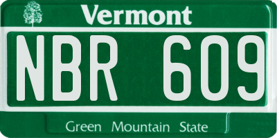VT license plate NBR609