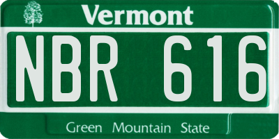 VT license plate NBR616