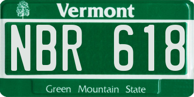 VT license plate NBR618