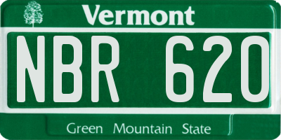 VT license plate NBR620