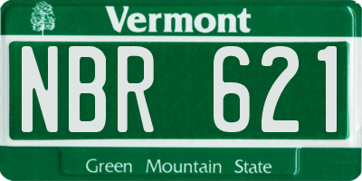 VT license plate NBR621