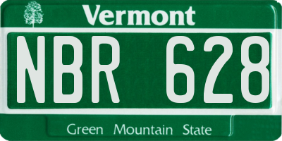 VT license plate NBR628