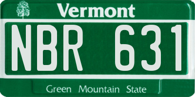 VT license plate NBR631