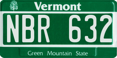 VT license plate NBR632