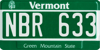 VT license plate NBR633