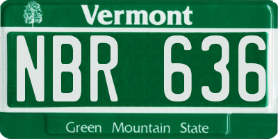 VT license plate NBR636
