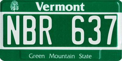 VT license plate NBR637