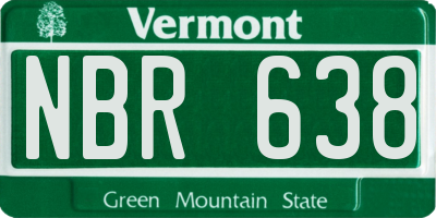 VT license plate NBR638