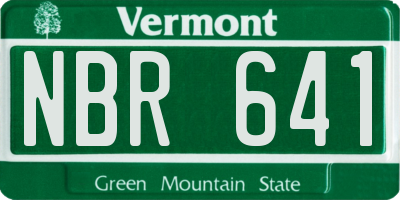 VT license plate NBR641