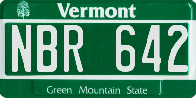 VT license plate NBR642