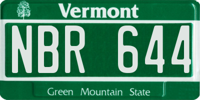 VT license plate NBR644