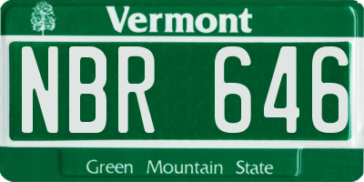 VT license plate NBR646
