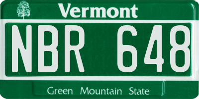 VT license plate NBR648