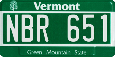 VT license plate NBR651