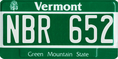 VT license plate NBR652