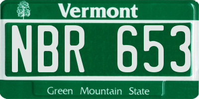 VT license plate NBR653