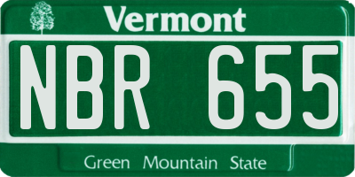 VT license plate NBR655