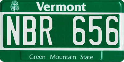 VT license plate NBR656