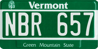VT license plate NBR657