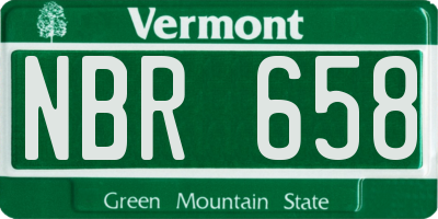VT license plate NBR658