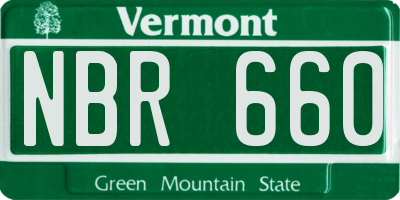 VT license plate NBR660