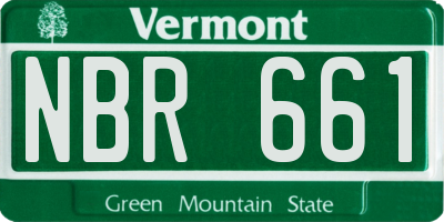 VT license plate NBR661